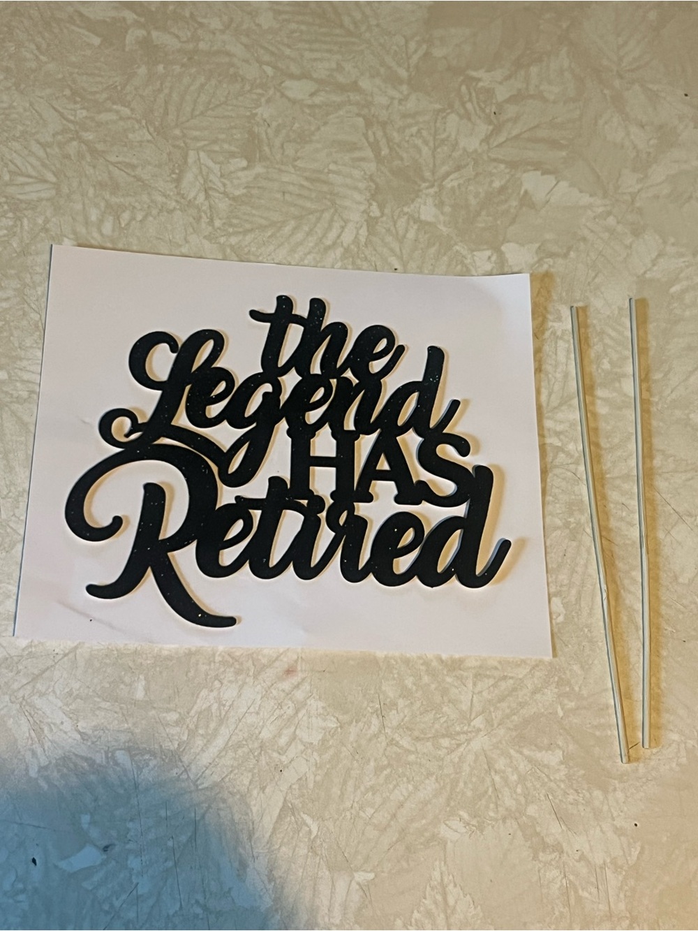 The Legend Has Retired cake toppers